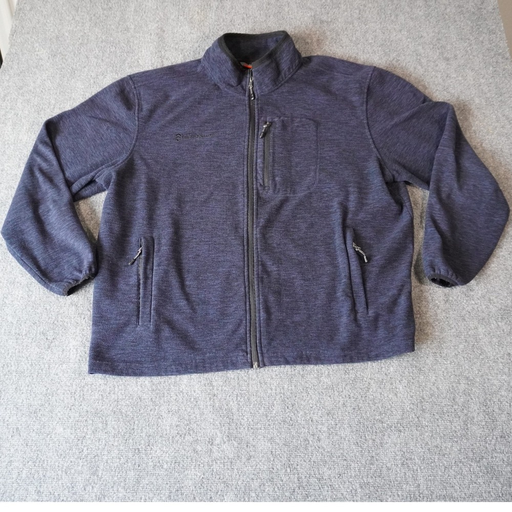 Free Country XXL Mens Full Zip Fleece Jacket Lightweight Outdoor Blue